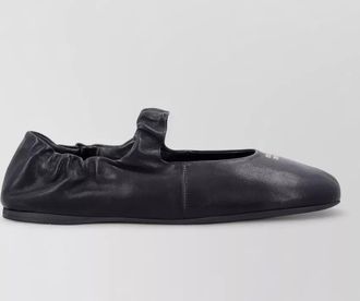 Miu Miu ballerina shoes elasticated strap round toe