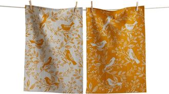 Tag Canyon Print Birds & Vines Dt S/2 Ochre Ochre Cotton Everyday in Yellow at Nordstrom