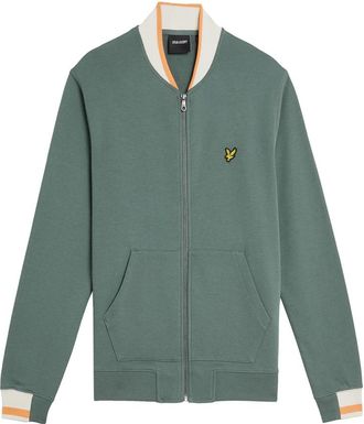 Lyle & Scott Jassen, Heren, Groen, S, Katoen, Half Tipped Jersey Bomber Jacket