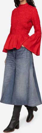 Sea New York Imogen Long Sleeve Top In Red