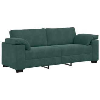 vidaXL Divano A 3 Posti Verde Scuro 178 Cm In Velluto - Vidaxl