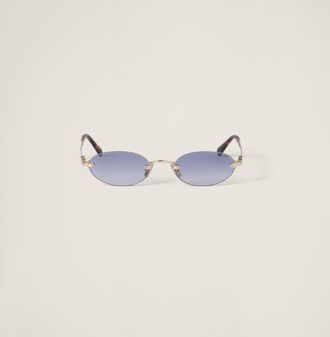 Miu Miu Logo Sunglasses, Woman, Indigo Lenses