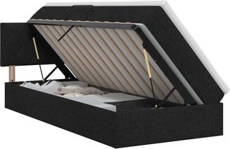 vidaXL Cama Con Almacenamiento Y Colch&oacute;n Negro 100 X 200 Cm Terciopelo Vidaxl