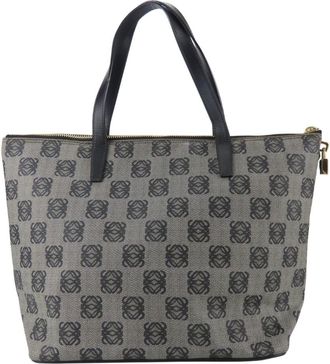Loewe Black Gray Leather Pvc Tote Bag (Pre-Owned)