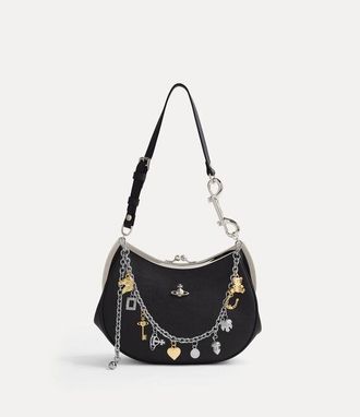 Vivienne Westwood Charm Frame Purse Supple Leather Black One Size Women