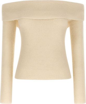 Rick Owens Wool Off-Shoulder Sweater-Donna