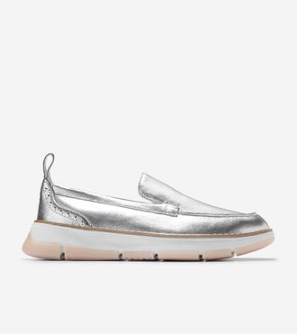 Cole Haan Womens ZER&Oslash;GRAND Rella Venetian Loafers - Silver Size 10.5