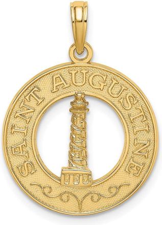 Diamond2Deal 14k Yellow Gold SAINT AUGUSTINE Lighthouse Circle Charm