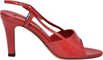 Miu Miu Schoenen, Dames, Rood, 38 EU, Leer, Sandalo