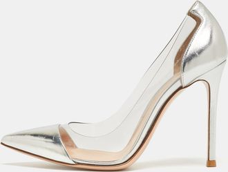 Gianvito Rossi Silver Pvc And Leather Plexi Pumps