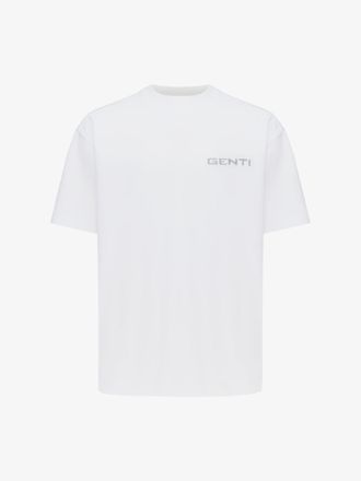 Genti Embroidered Logo T-shirt | Wit