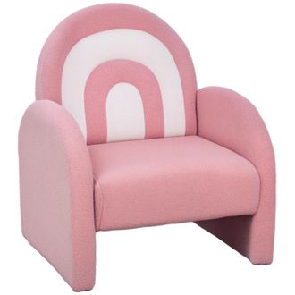 OEM Sof&aacute; Infantil Con Respaldo En Forma De Arco&iacute;ris Mini Sof&aacute; De Tejido Suave De Borreguito Para Ni&ntilde;os 45x41x52 Cm Rosa