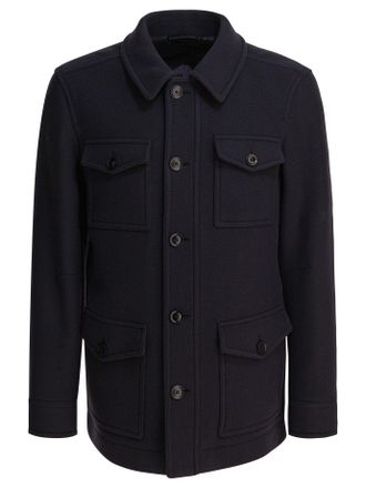 Tom Ford Mens Blue Wool Coat - Dark Blue - Size EU 50 (Mens)