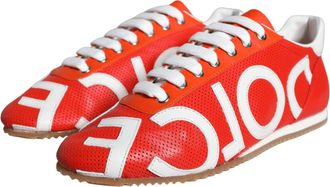Dolce & Gabbana Logo-Detailed Leather Sneakers - Red