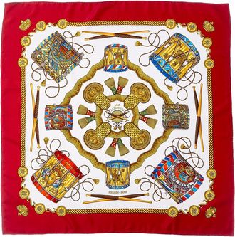 Herm&egrave;s Les Tambours Joachim Metz Silk Scarf (Authentic Pre-Loved)