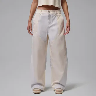Nike Jordan Womens Jordan Flight 91 Wide-Leg Baggy Pants in White | IQ2304-103