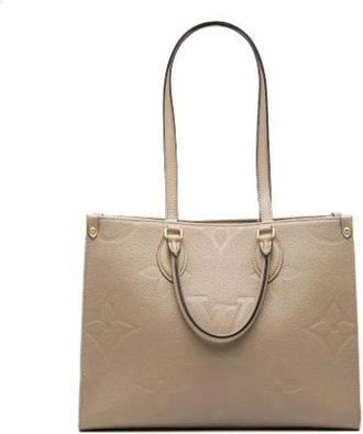 Louis Vuitton Pre-owned On The Go Tote Bag - Dames - Vintage Shopper - Beige - ONE Size - Leer - Vintage