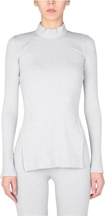Helmut Lang Melange Rib Top - Dames - Longsleeves - Grijs - M - Tops