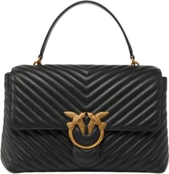 Pinko Stijlvolle Tassen Collectie - Dames - Handtassen - Zwart - ONE Size - Katoen - Tassen