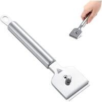 OEM Limpiacristales: Raspador De Acero Inoxidable Con Cuchilla De Afeitar Y 4 Cuchillas De Repuesto. Limpiacristales Cer&aacute;micos Para Vitrocer&aacute;mica Y Placas