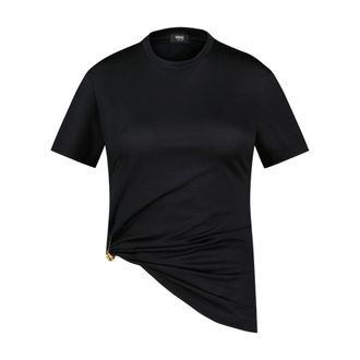 Versace Logo Cotton T-Shirt - Black