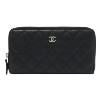 Chanel Pre-owned Wallets, female, Black, Size: ONE SIZE Pre-owned Matelasse Leather Long Wallet