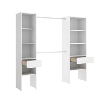 Dmora Dmora - Gran Armario Siony, Muebles De Dormitorio, Vestidor, Armario De Ropa, 160x50 H185 Cm, Blanco