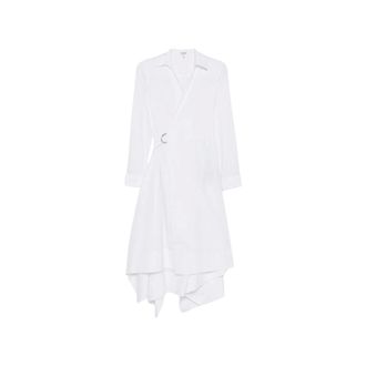 Loewe Wrap Dresses, female, White, Size: XS Draped Midi Dress