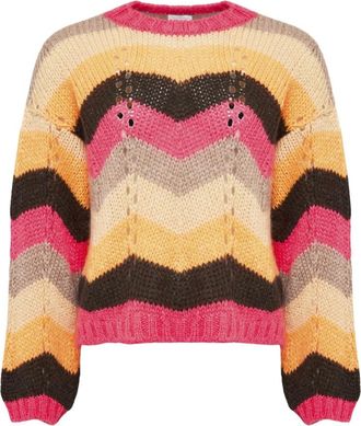 Lind Vind i H&aring;ret Sweater - Dames - Ronde hals truien - Veelkleurig - L/Xl - Truien & Vesten