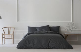 &Eacute;th&eacute;r&eacute;maison Funda n&oacute;rdica 100% algod&oacute;n lisa antracita 240x220 cm