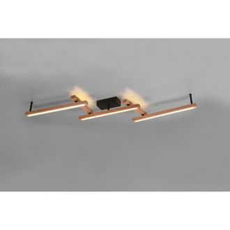 Trio Gran Plaf&oacute;n Vintage Varillas De Madera Orientable Doble Led Bellari Iluminaci&oacute;n