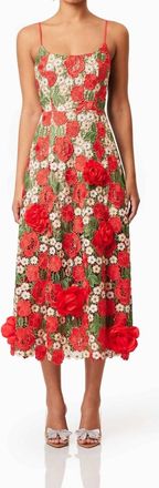 Elliatt Roselyn Midi Dress In Red