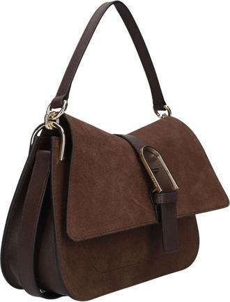 Furla Tassen, Dames, Bruin, ONE Size, Su&egrave;de, Flow M Handtas