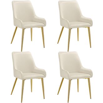 TecTake Dining Chair Avane Set Of 4 - Beige | Size: 4 Pack