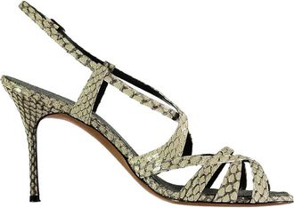 Manolo Blahnik Womens Leather Strappy Heel Sandal - 10S (Authentic Pre- Loved)