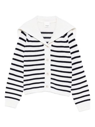 Allude striped cardigan - White