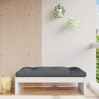 vidaXL Vidaxl - Taburete De Jard&iacute;n Madera Maciza De Pino Blanco 120x80 Cm