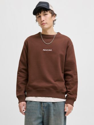 Jack & Jones Sweatshirt JACK & JONES JORNORREBRO EMB SWEAT CREW NOOS, Herren, Gr. M, deep mahogany, angeraute Sweatware, Obermaterial: 89% Baumwolle, 11% Polyester