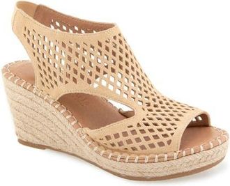 Gentle Souls Cody Espadrille Wedge Sandal in Croissant Suede at Nordstrom, Size 7.5