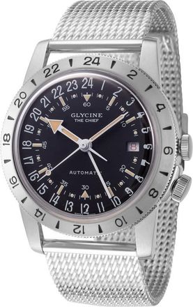 Glycine Airman Vintage The Chief GMT Automatic Black Dial Unisex Watch GL0464