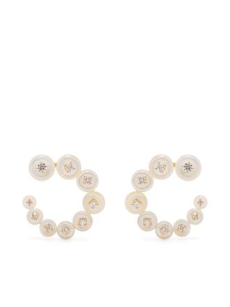 Fernando Jorge Orecchini a cerchio Circle piccoli in oro giallo 18 carati con madreperla