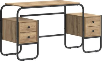 vidaXL Escritorio Con Almacenamiento Roble Artisan 145 X 50 X 75 Cm Vidaxl