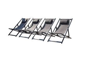 Concept Usine Juego de 4 tumbonas de aluminio gris