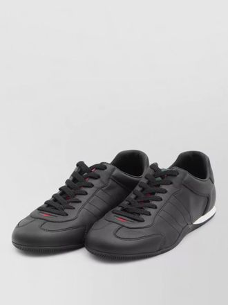 Gucci shift sneakers leather web detail