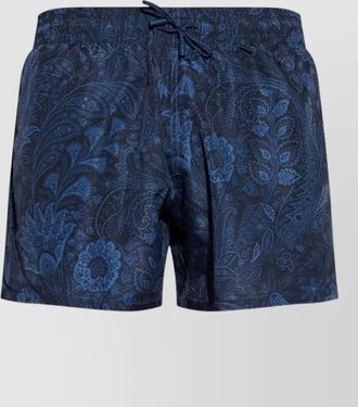 Etro paisley floral print swim shorts pockets