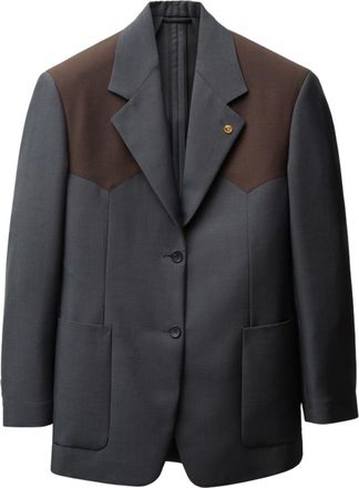 Versace Grey Medusa Accessory Wool Blazer