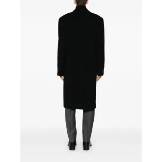 Lardini Double-Breasted Virgin Wool Coat - Black