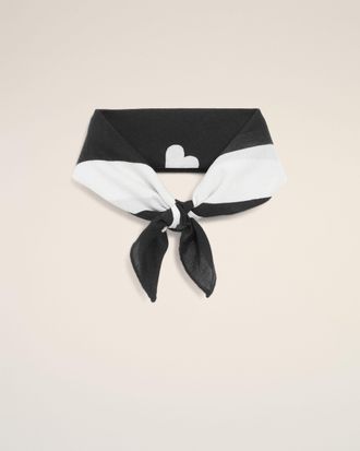 Ami Black Cotton Ami De Coeur Printed Scarf Black - OS - Unisex