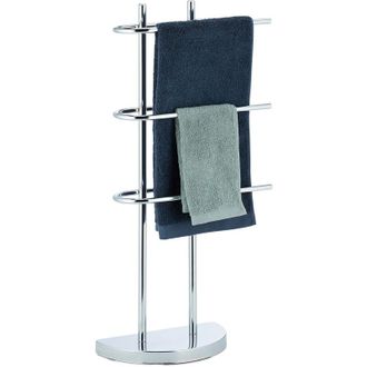 Elle Toallero Cromado De 3 Barras, Soporte Para Toallas De Ba&ntilde;o, Base Semicircular, 83x40x18 Cm, Plateado