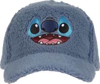 Lilo & Stitch Disney Lilo & Stitch Bouclé Fluffy Adults Baseball Cap - Officially Licensed Cozy Hat with Embroidered Stitch Design, Soft Textured Fabric Blue